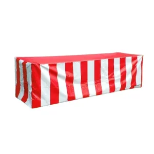 Vinyl 6′ Banquet Table Cover, Red & White